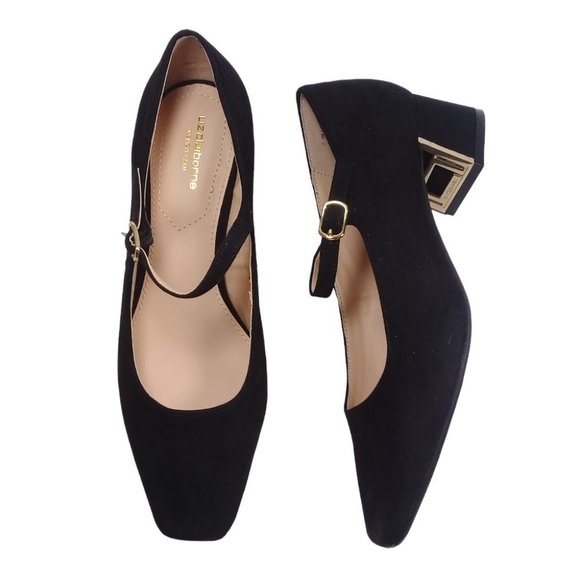 Liz Claiborne Shoes - Liz Claiborne NEW Womens Ferry Pumps Adjustable Buckle Block Heel Black Shoes 6M